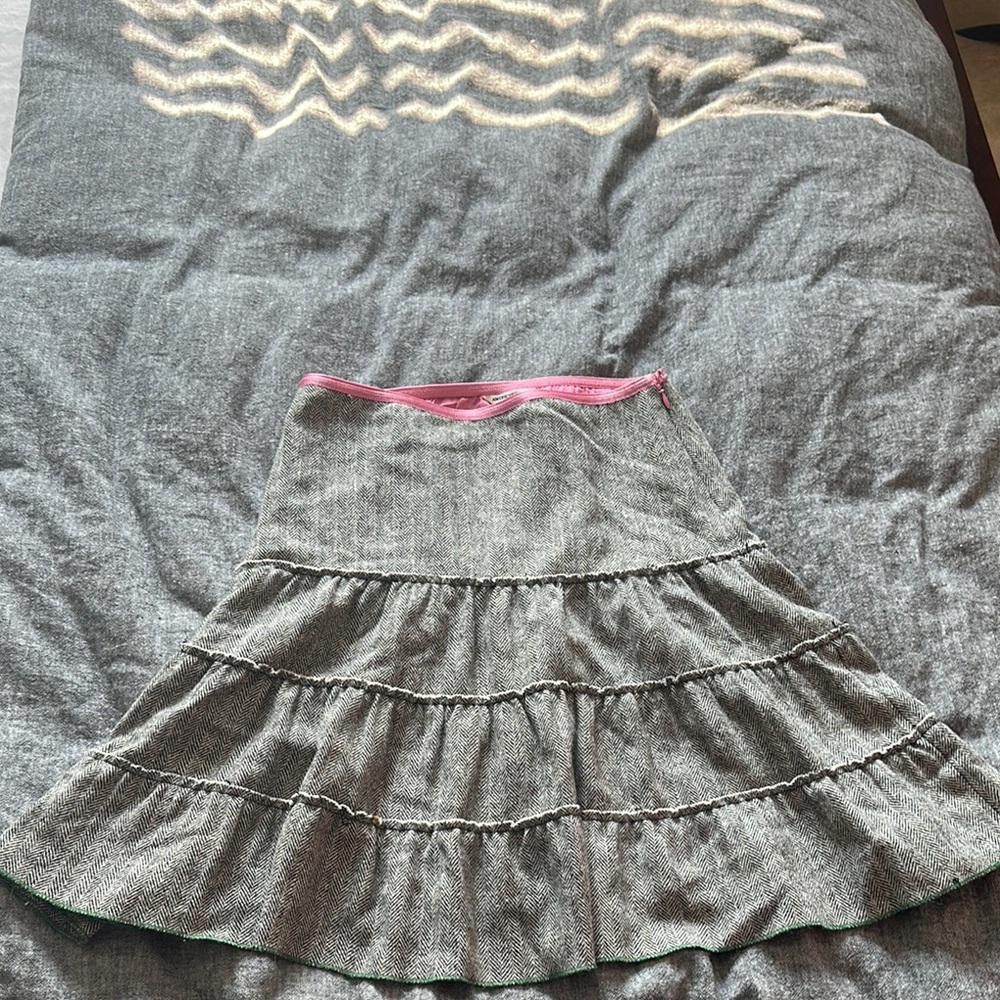 American Eagle Wool Skirt with Pink Trim